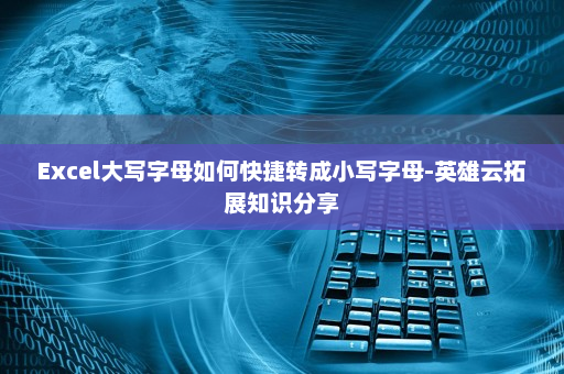 Excel大写字母如何快捷转成小写字母-英雄云拓展知识分享