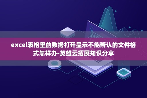 excel表格里的数据打开显示不能辨认的文件格式怎样办-英雄云拓展知识分享