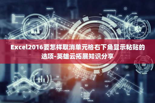Excel2016要怎样取消单元格右下角显示粘贴的选项-英雄云拓展知识分享
