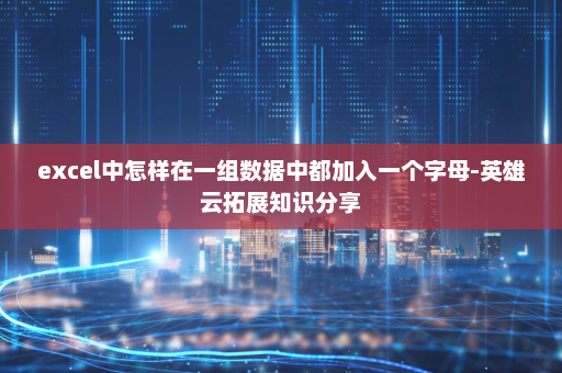 excel中怎样在一组数据中都加入一个字母-英雄云拓展知识分享