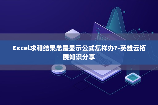Excel求和结果总是显示公式怎样办?-英雄云拓展知识分享