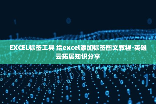 EXCEL标签工具 给excel添加标签图文教程-英雄云拓展知识分享