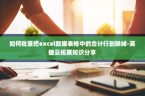 如何批量把excel数据表格中的合计行删除掉-英雄云拓展知识分享