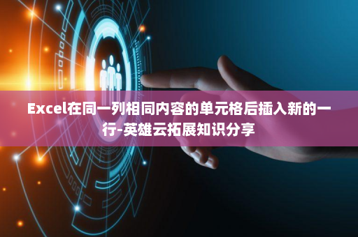 Excel在同一列相同内容的单元格后插入新的一行-英雄云拓展知识分享
