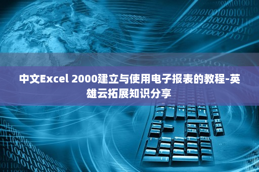 中文Excel 2000建立与使用电子报表的教程-英雄云拓展知识分享