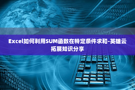 Excel如何利用SUM函数在特定条件求和-英雄云拓展知识分享