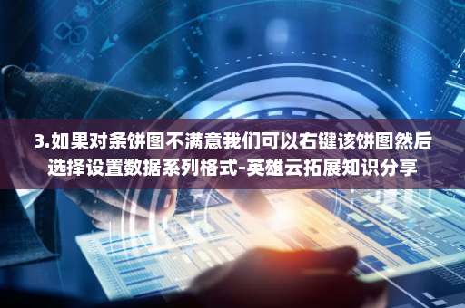 3.如果对条饼图不满意我们可以右键该饼图然后选择设置数据系列格式-英雄云拓展知识分享