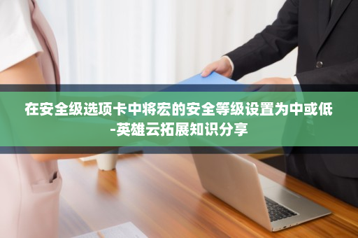 在安全级选项卡中将宏的安全等级设置为中或低-英雄云拓展知识分享