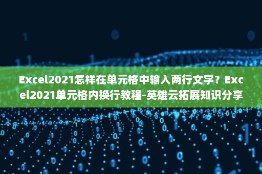 Excel2021怎样在单元格中输入两行文字？Excel2021单元格内换行教程-英雄云拓展知识分享