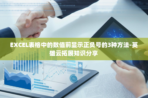 EXCEL表格中的数值前显示正负号的3种方法-英雄云拓展知识分享