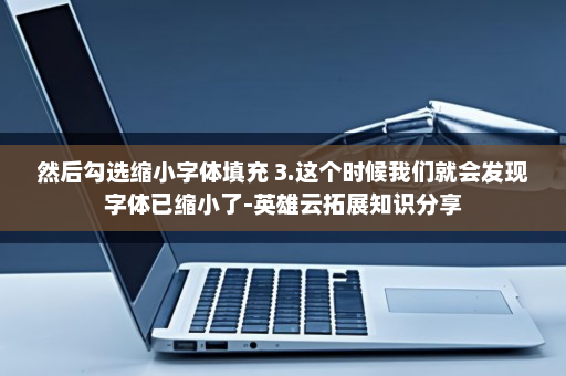 然后勾选缩小字体填充 3.这个时候我们就会发现字体已缩小了-英雄云拓展知识分享