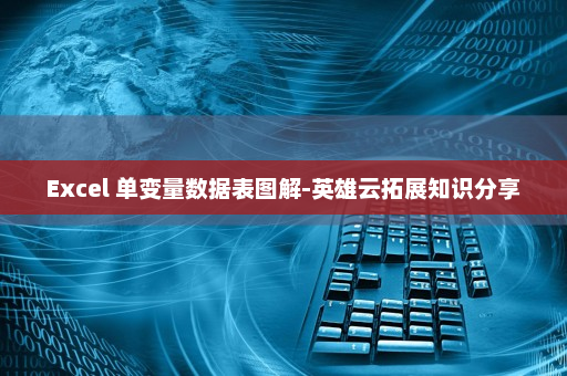 Excel 单变量数据表图解-英雄云拓展知识分享