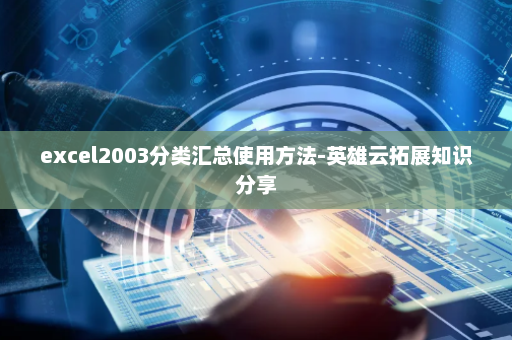 excel2003分类汇总使用方法-英雄云拓展知识分享