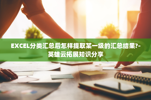 EXCEL分类汇总后怎样提取某一级的汇总结果?-英雄云拓展知识分享