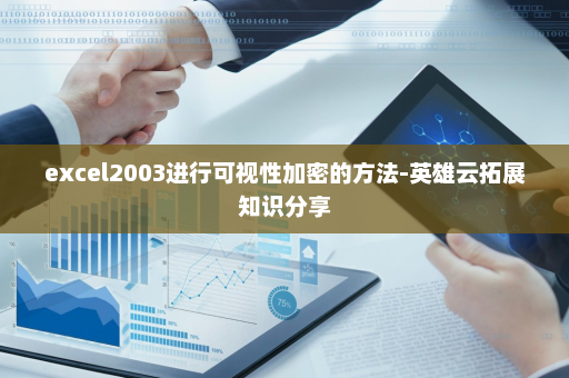 excel2003进行可视性加密的方法-英雄云拓展知识分享