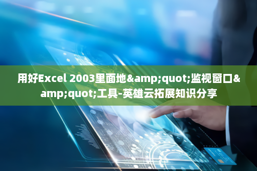 用好Excel 2003里面地&quot;监视窗口&quot;工具-英雄云拓展知识分享