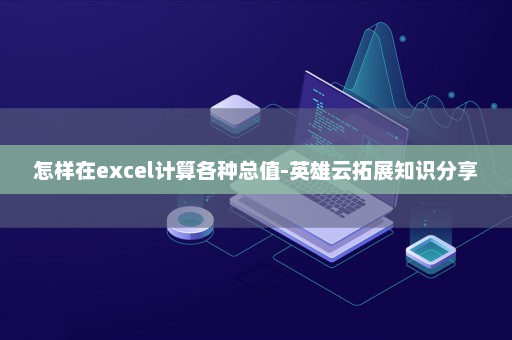怎样在excel计算各种总值-英雄云拓展知识分享