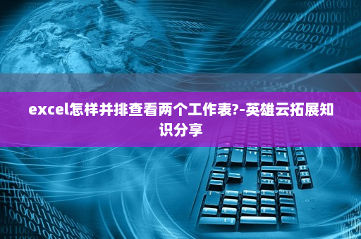 excel怎样并排查看两个工作表?-英雄云拓展知识分享
