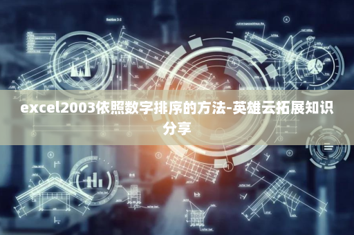 excel2003依照数字排序的方法-英雄云拓展知识分享