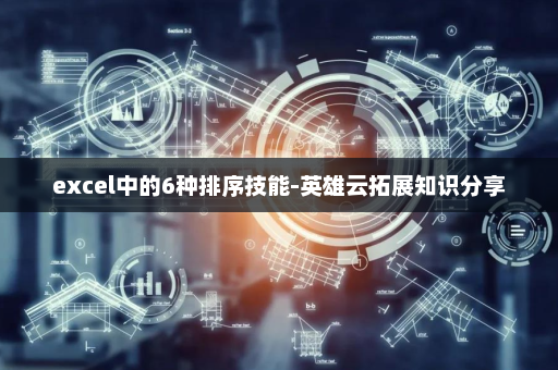 excel中的6种排序技能-英雄云拓展知识分享