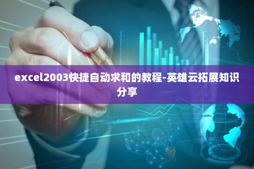 excel2003快捷自动求和的教程-英雄云拓展知识分享