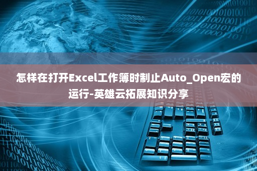 怎样在打开Excel工作簿时制止Auto_Open宏的运行-英雄云拓展知识分享