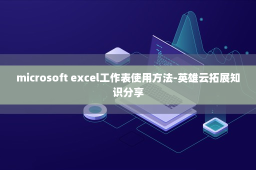 microsoft excel工作表使用方法-英雄云拓展知识分享
