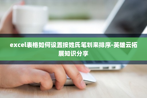 excel表格如何设置按姓氏笔划来排序-英雄云拓展知识分享