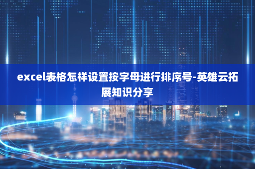 excel表格怎样设置按字母进行排序号-英雄云拓展知识分享