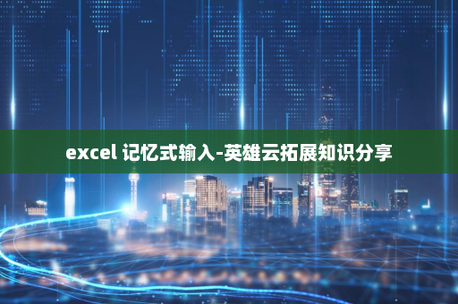excel 记忆式输入-英雄云拓展知识分享