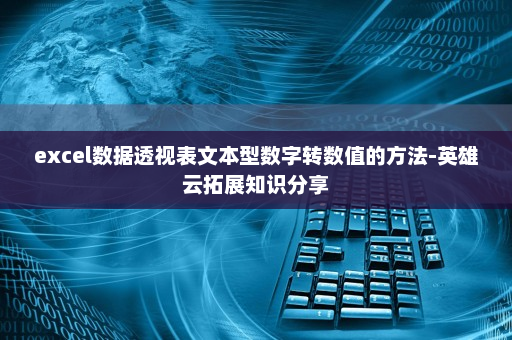 excel数据透视表文本型数字转数值的方法-英雄云拓展知识分享